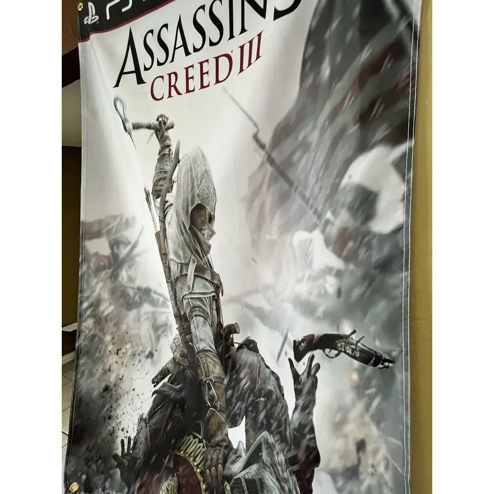 Assassin’s Creed III 3 5' Flag Banner Poster Sony PlayStation 3 PS3 2012 UBISOFT